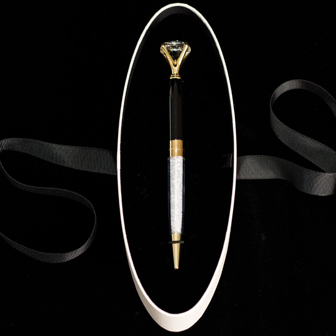 Georgini Diamond Pen Gold / Onyx