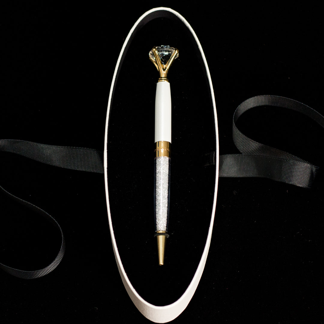 Georgini Diamond Pen Gold / Pearl