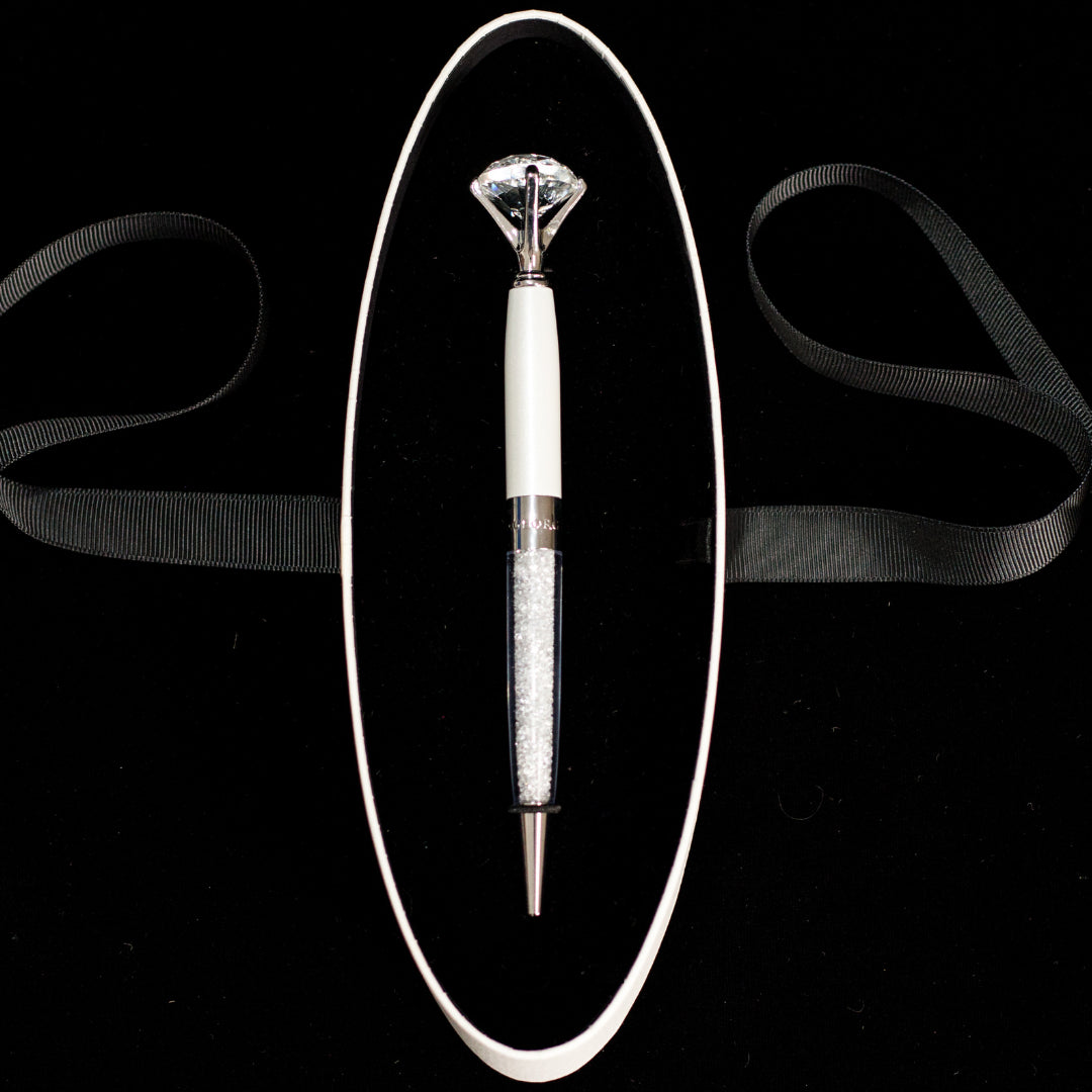 Georgini Diamond Pen Silver / Pearl