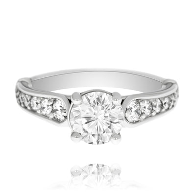 Platinium Diamond Solitaire Filigree Engagement Ring