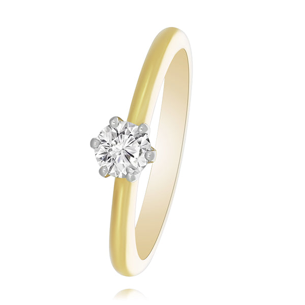 Yellow Gold Diamond Soliatire Engagement Ring