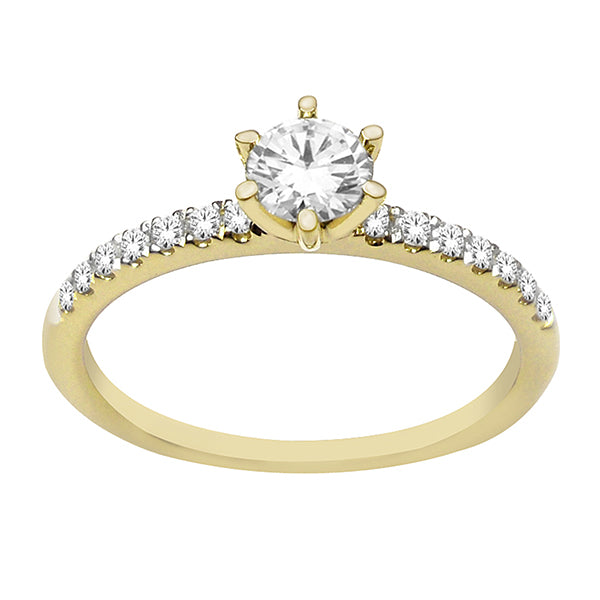 Yellow Gold Solitaire Diamond Enagement Ring