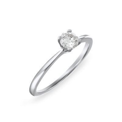 White Gold Round Solitaire Diamond Engagement Ring