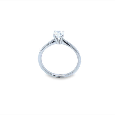 14Ct White Gold Lab Grown Round Brilliant Cut Diamond Engagement Ring TDW 0.50Ct EVS Has GS Lab Cert