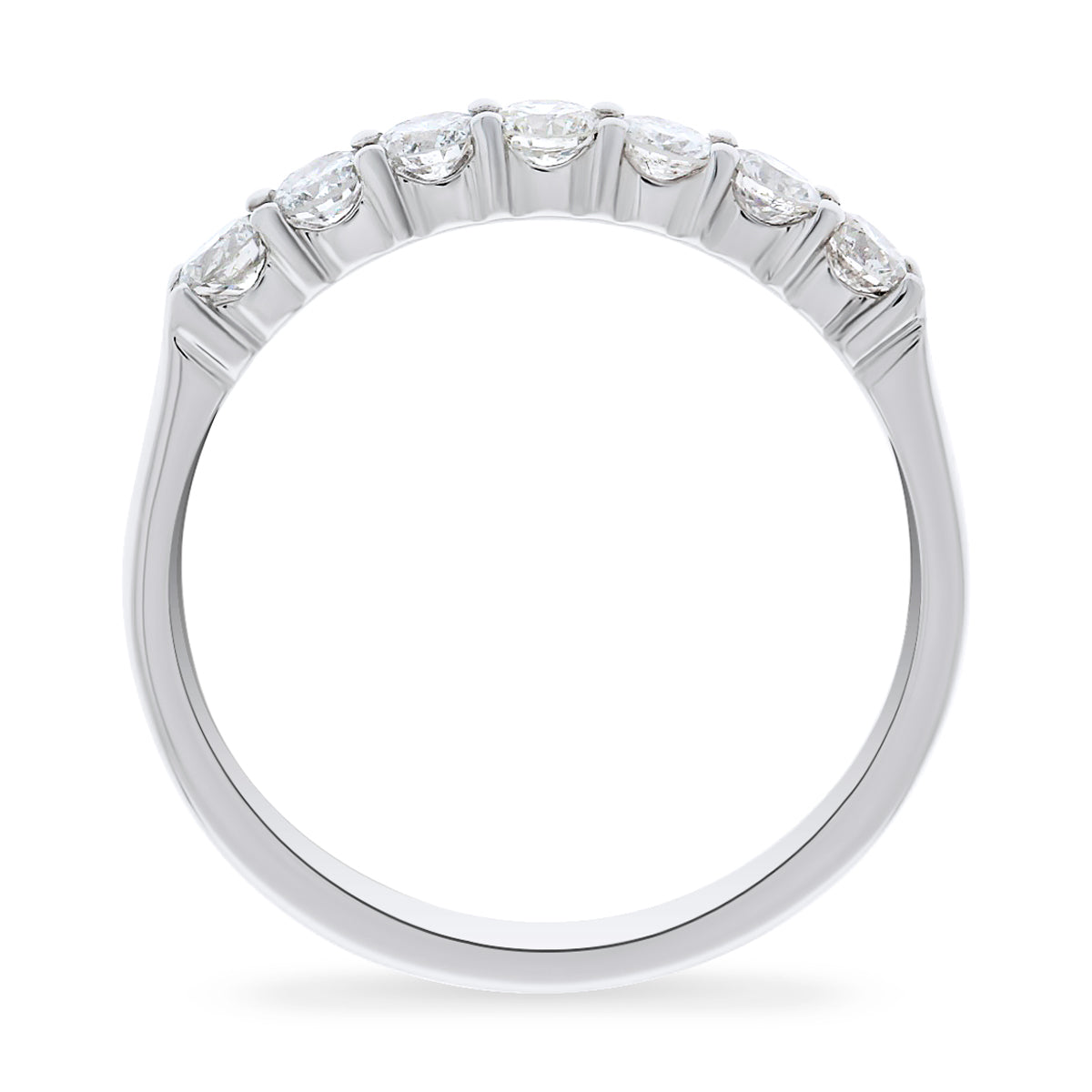 White Gold 7 Diamond 4 Claw Anniversary Ring