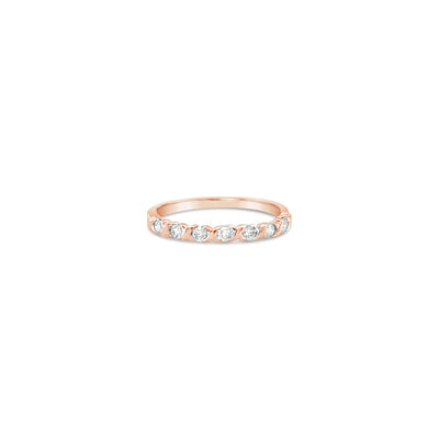 10Ct Rose Gold Ring With Round Brilliant Cut Diamonds Twist Set