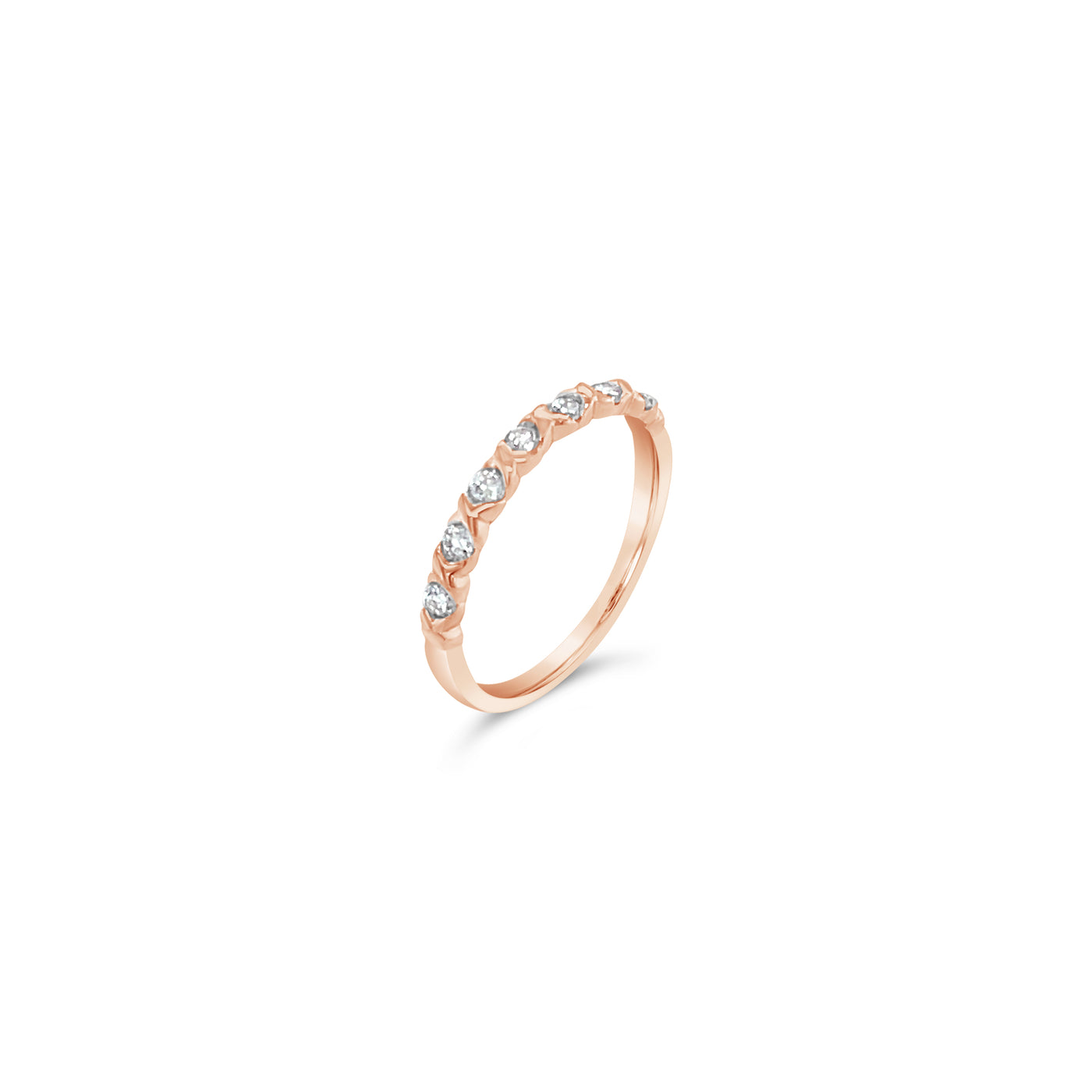 10Ct Rose Gold Ring With Round Brilliant Cut Diamonds Twist Set