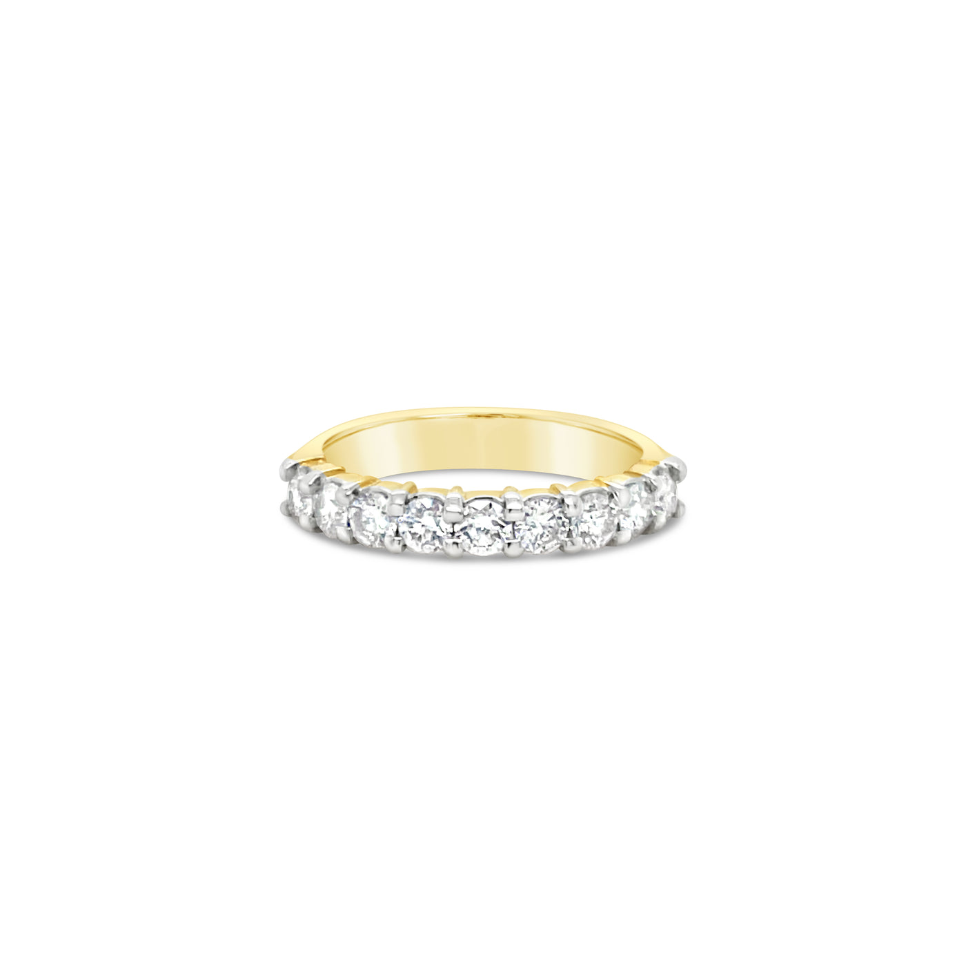 18Ct Yellow Gold Anniversay Ring With Round Brilliant Cut Diamonds Claw Set