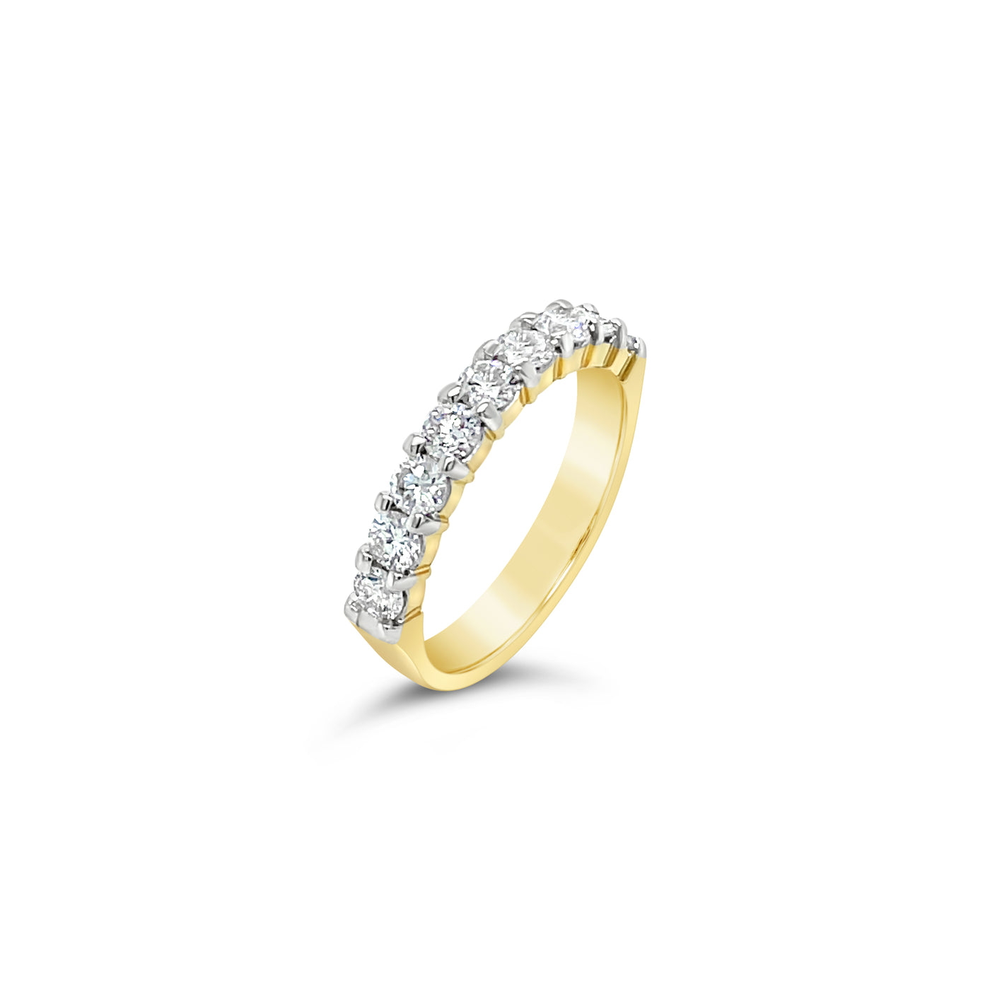 18Ct Yellow Gold Anniversay Ring With Round Brilliant Cut Diamonds Claw Set