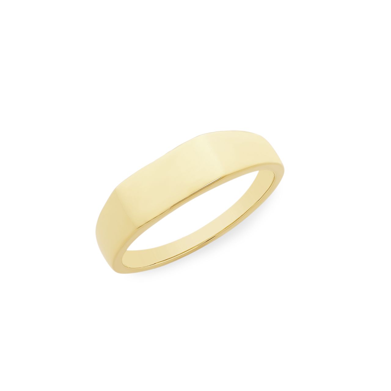 Yellow Gold Engravable Men's Ring