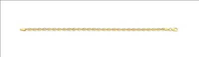9Ct Yellow Gold Silver Filled Twist Bracelet - 19Cms