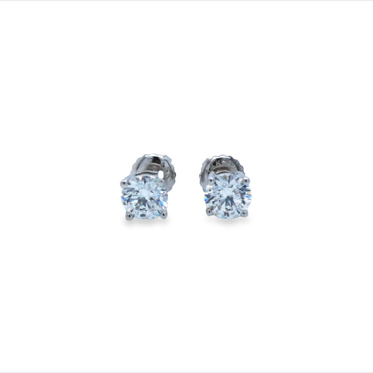 14Ct White Gold Lab Grown Diamond Stud Earrings