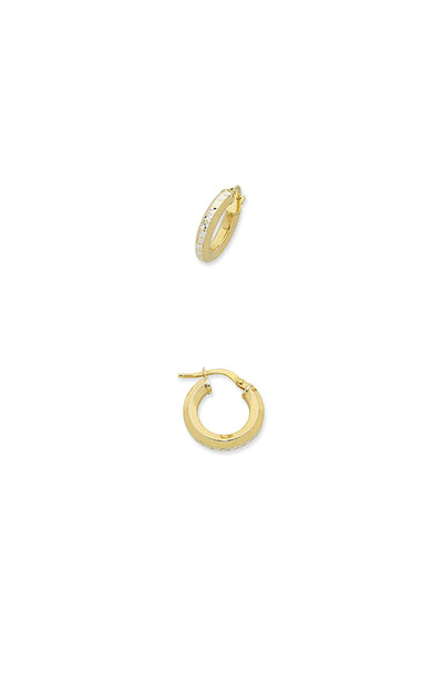 9 Carat Yellow Gold Silver Filled Hoop Earrings