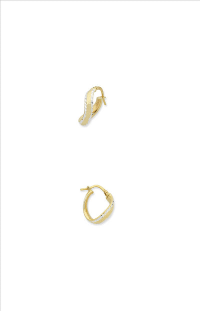 9Ct Yellow Gold Silver Filled Twist Hoop Earrings