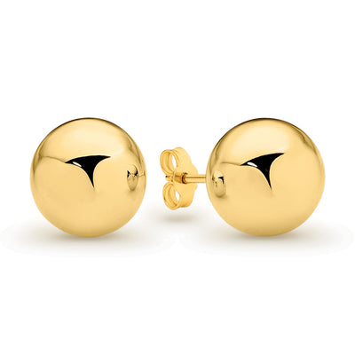 9Ct Yellow Gold Very Large Ball Stud Earrings