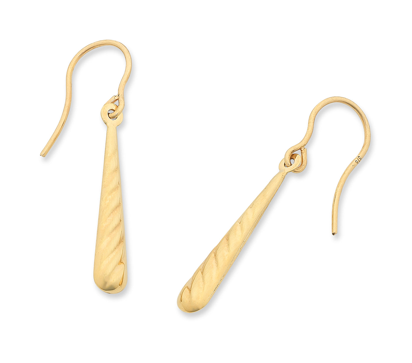 Yellow Gold Twist Drop Earrings
