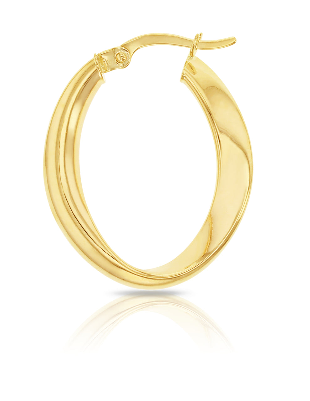 9Ct Yellow Gold Loose Oval Twist Hoops