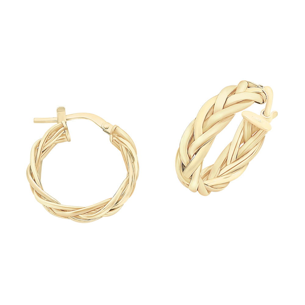 9Ct Yellow Gold Silver Filled Hoops