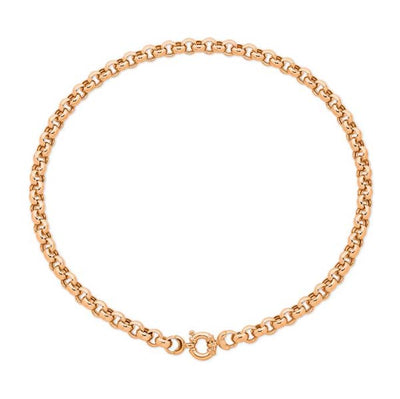 9 carat rose gold silver filled belcher necklace with 9 carat gold eurobolt clasp - 45cm