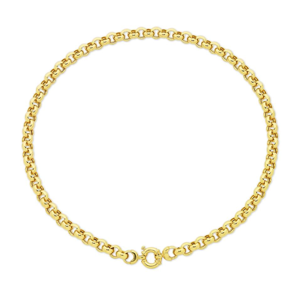 9Ct Yellow Gold Silver Filled 45Cm Belcher Chain With Euro Clasp
