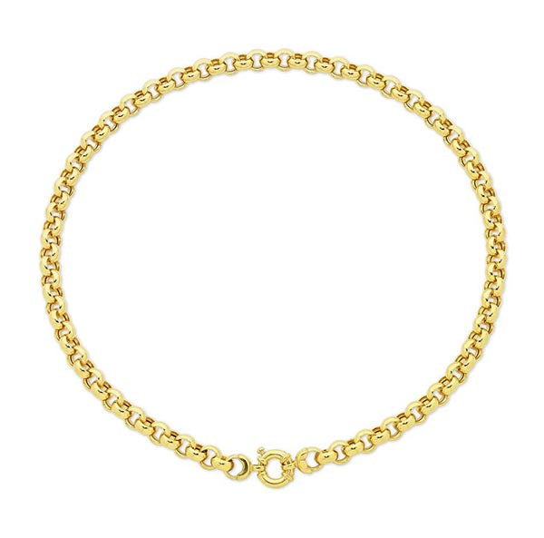 9Ct Yellow Gold Silver Filled 45Cm Belcher Chain With Euro Clasp