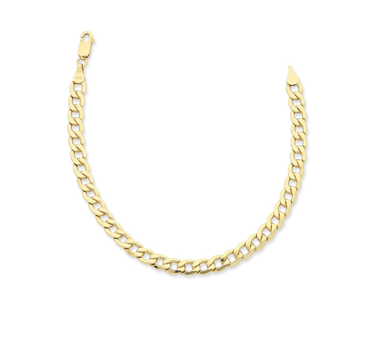 9Ct Yellow Gold SILVER FILLED Curb Link Chain
