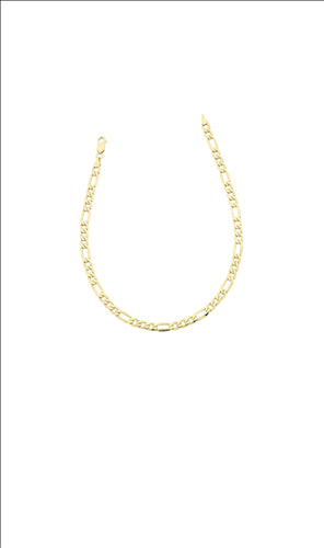 9 carat yellow gold silver filled 3+1 figaro chain - 50cm