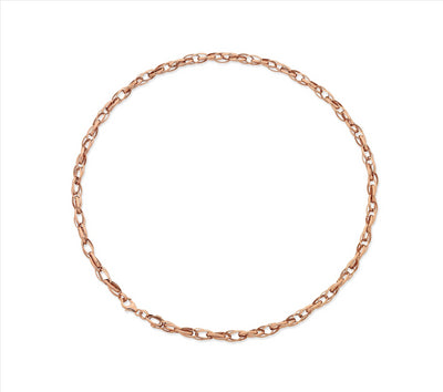 Rose Gold Silver Filled Long Oval Belcher Chain - 50Cm