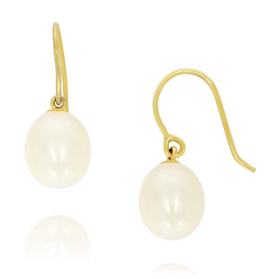 9Ct Yellow Gold Earring Pearl With One Fresh Water Pearl