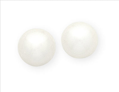 Silver White Fresh Water Pearl Stud Earrings 8Mm