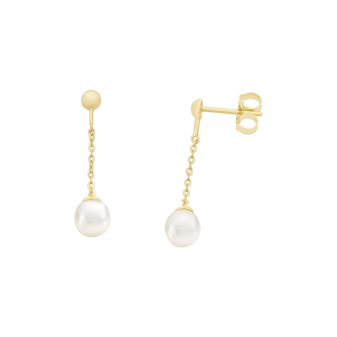 9Ct Yellow Gold Freshwater Pearl Drop Earrings