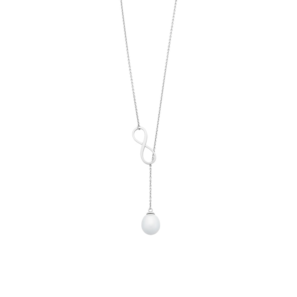 Sterling Silver Freshwater Pearl Infinity Necklace