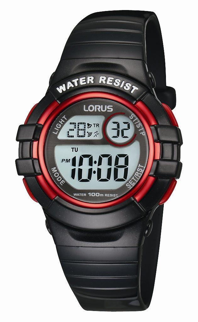 Lorus Sports Black Plastic Watch