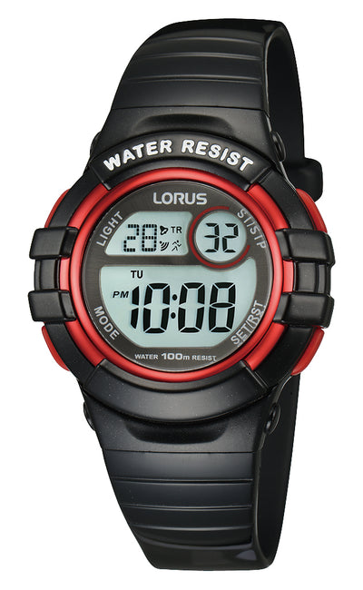 Lorus Sports Black Plastic Watch