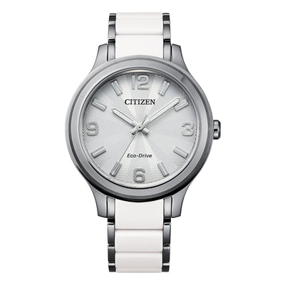 Citizen Ladies Stainless Steel With White Accents Eco Drive Watch