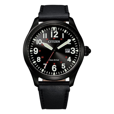 Citizen Gents Black Plated Eco Drive Watch