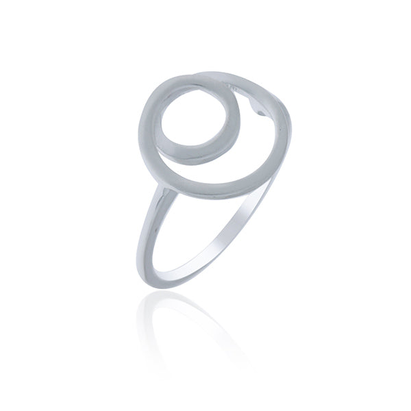 Silver Twist Circle Ring