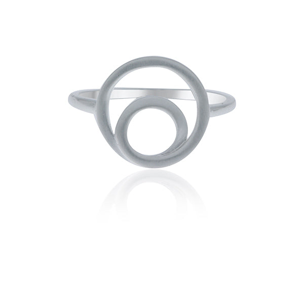 Silver Twist Circle Ring