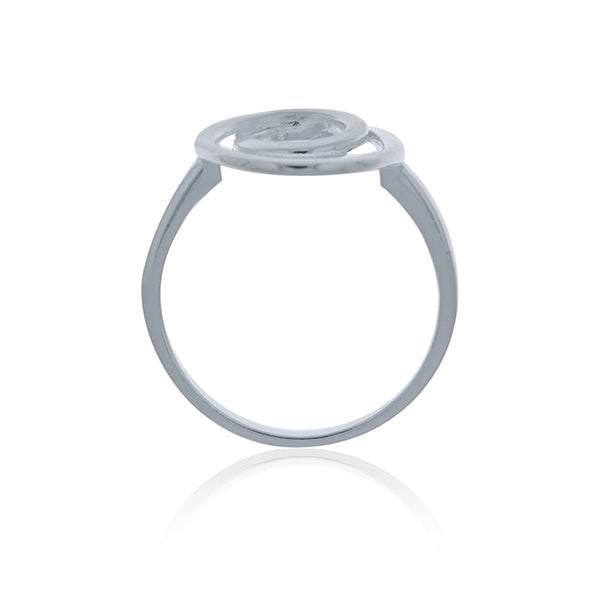 Silver Twist Circle Ring