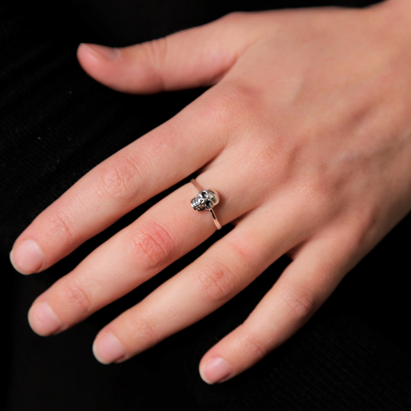 Silver Day Of The Dead Small Skull Ring