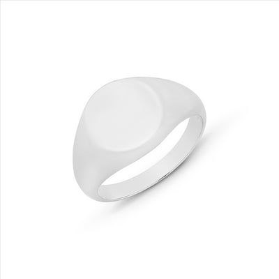 Silver Engravable Men's Signet Ring