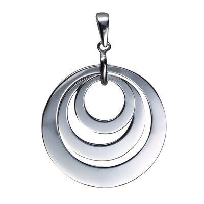 Sterling silver 31mm plain triple disc pendant