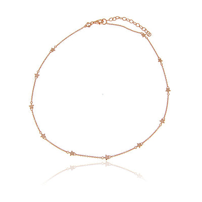 Rose Gold Plated Necklace With Stars