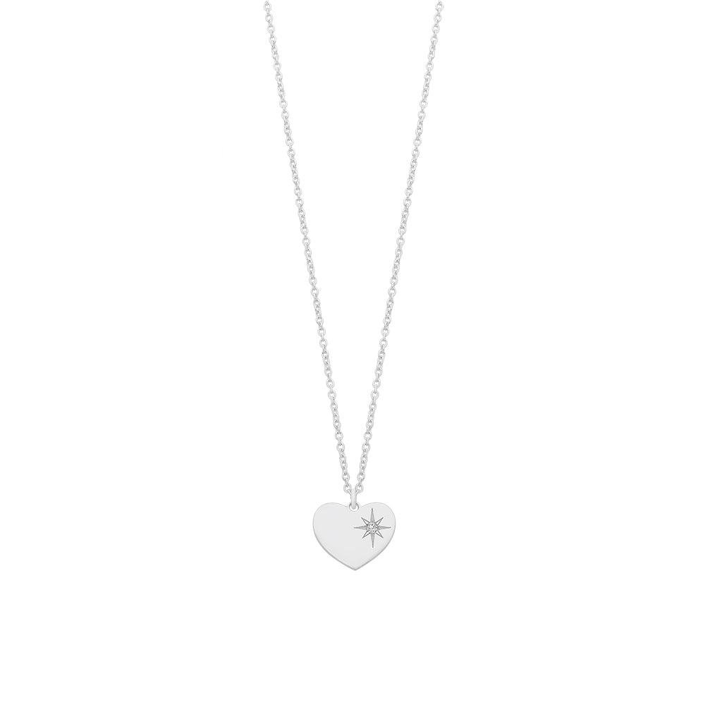 Sterling Silver Diamond Pendant With Chain