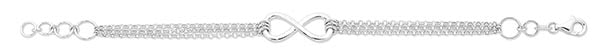 Sterling silver infinity multi strand bracelet