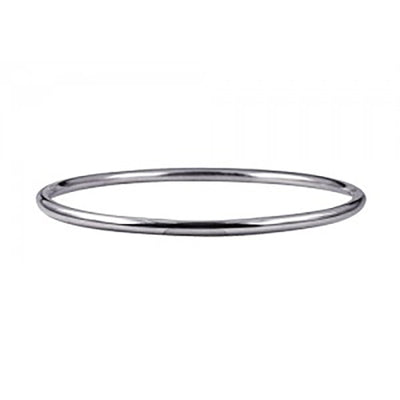 Sterling Silver 3Mm Solid Round Golf Bangle