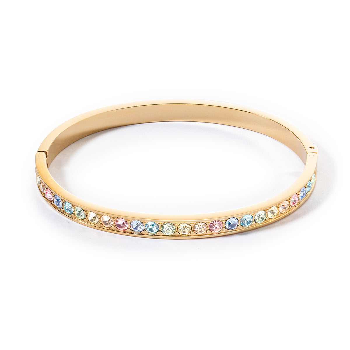St With Pave Set Large Pastel Multi Colour Crystal Glass & Clip Closure